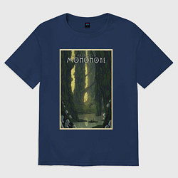 Футболка оверсайз женская Mononoke poster, цвет: тёмно-синий