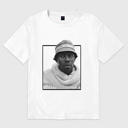 Футболка оверсайз женская Tyler The Creator портрет, цвет: белый