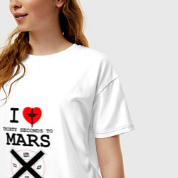 Футболка оверсайз женская I love thirty seconds to mars, цвет: белый — фото 2