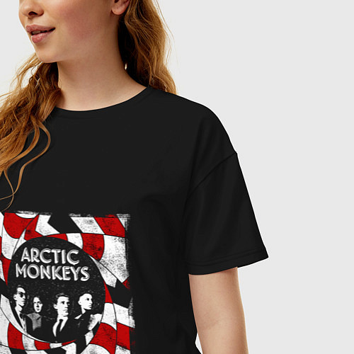 Женская футболка оверсайз Arctic monkeys band / Черный – фото 3