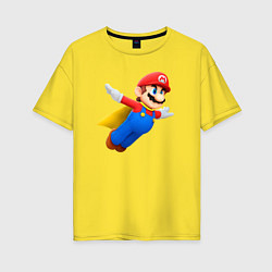 Футболка оверсайз женская Марио в полёте, цвет: желтый
