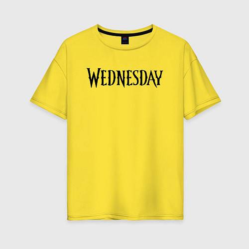 Женская футболка оверсайз Logo black Wednesday / Желтый – фото 1