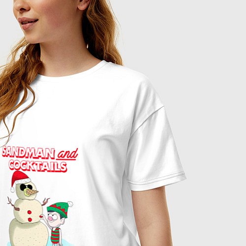 Женская футболка оверсайз Sandman and cocktails / Белый – фото 3