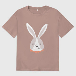 Футболка оверсайз женская Зайчиха, цвет: пыльно-розовый