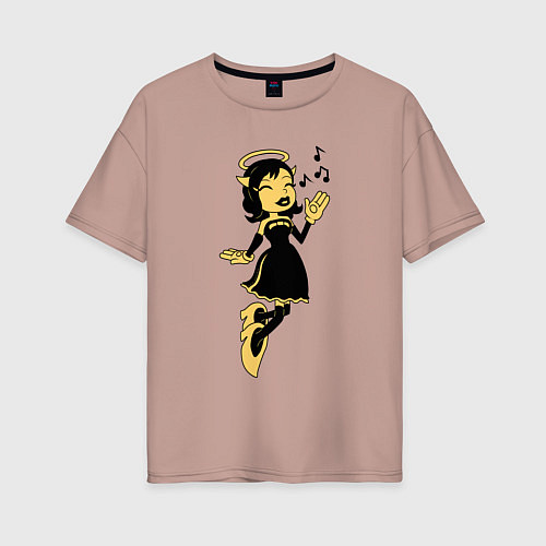 Женская футболка оверсайз Bendy - Ангел Алиса / Пыльно-розовый – фото 1