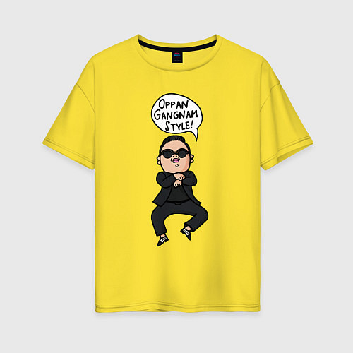 Женская футболка оверсайз PSY - Gangnam style / Желтый – фото 1
