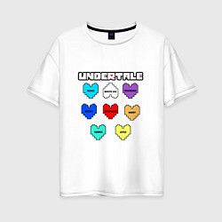 Женская футболка оверсайз Undertale - души 8 людей