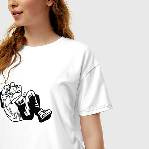 Женская футболка оверсайз Почита и Дэндзи арт / Белый – фото 3