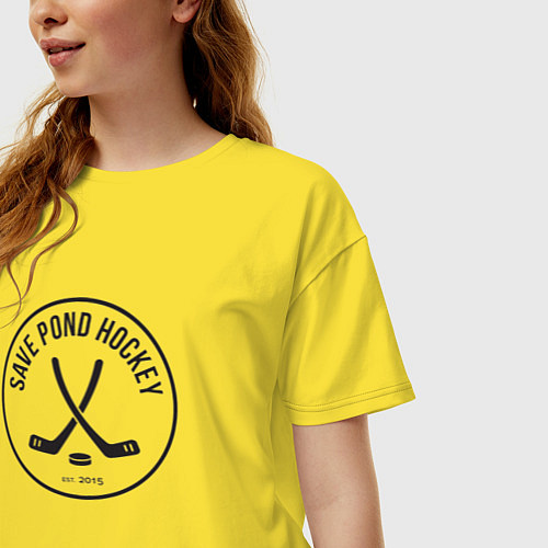 Женская футболка оверсайз Save Pond Hockey / Желтый – фото 3