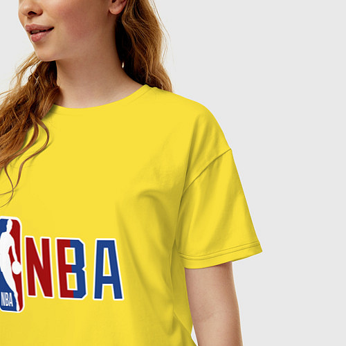 Женская футболка оверсайз NBA - big logo / Желтый – фото 3