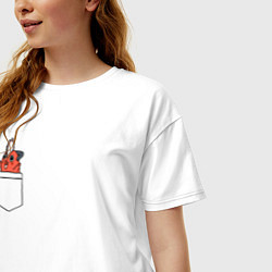 Футболка оверсайз женская Почита в кармане, цвет: белый — фото 2
