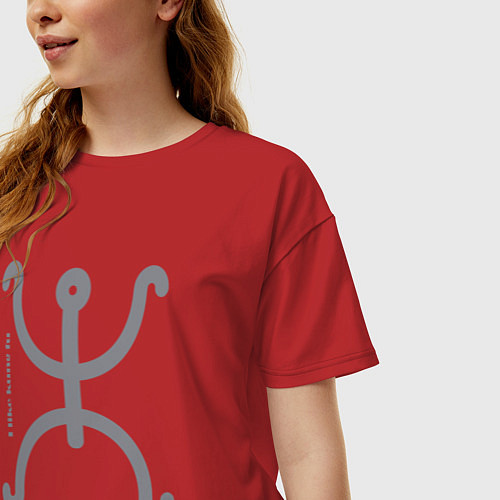 Женская футболка оверсайз Мне нравится кунг фу на английском / Красный – фото 3