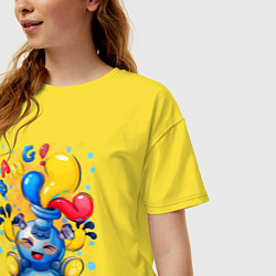 Футболка оверсайз женская Сосуд с красками, цвет: желтый — фото 2