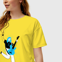 Футболка оверсайз женская Музыкант-гитарист, цвет: желтый — фото 2