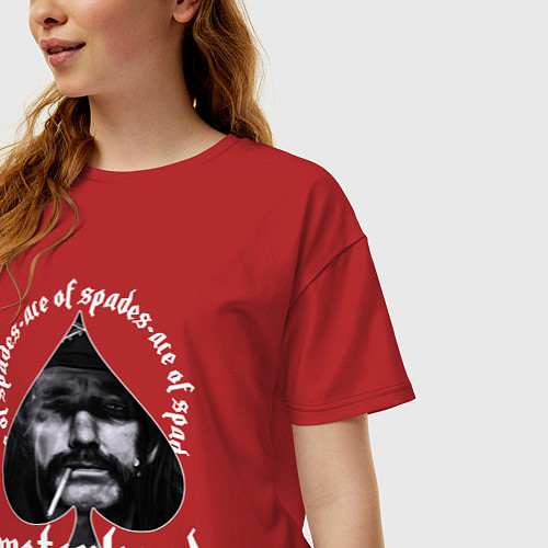 Женская футболка оверсайз Lemmy Motorhead / Красный – фото 3