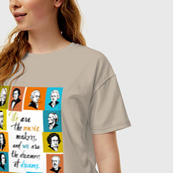 Футболка оверсайз женская Мы создатели музыки, цвет: миндальный — фото 2