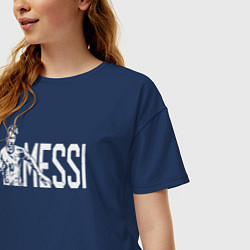 Футболка оверсайз женская Football Messi, цвет: тёмно-синий — фото 2