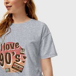 Футболка оверсайз женская I love 90-s, цвет: меланж — фото 2