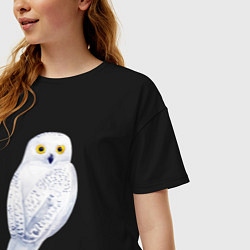 Футболка оверсайз женская Белая полярная сова, цвет: черный — фото 2