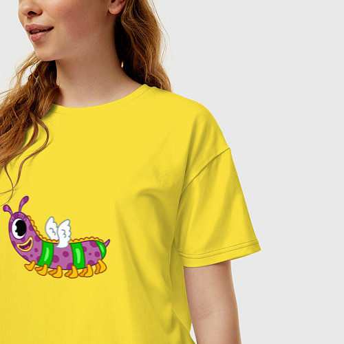 Женская футболка оверсайз Мультяшный монстр / Желтый – фото 3