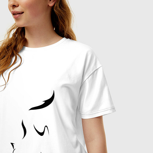 Женская футболка оверсайз Хитрая лисица / Белый – фото 3