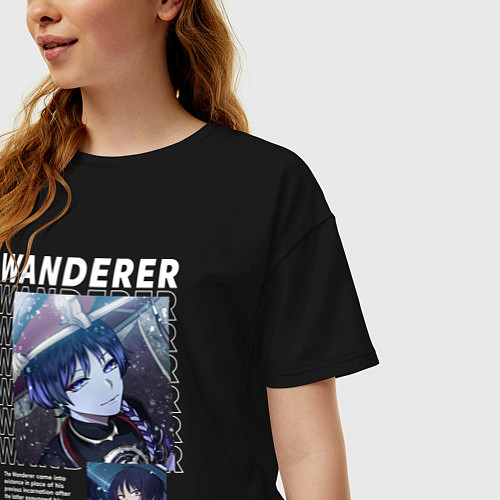 Женская футболка оверсайз Wanderer Странник / Черный – фото 3