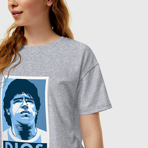 Женская футболка оверсайз Dios Maradona / Меланж – фото 3