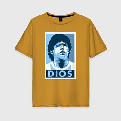 Футболка оверсайз женская Dios Maradona, цвет: горчичный