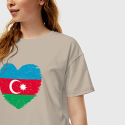 Футболка оверсайз женская Сердце Азербайджана, цвет: миндальный — фото 2