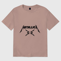 Футболка оверсайз женская Metallica, цвет: пыльно-розовый