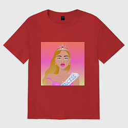 Футболка оверсайз женская Принцесса с выпускного, цвет: красный