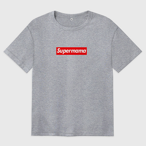 Женская футболка оверсайз Superмама / Меланж – фото 1