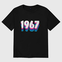 Футболка оверсайз женская Made in 1967 vintage art, цвет: черный