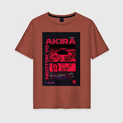 Футболка оверсайз женская Akira poster, цвет: кирпичный