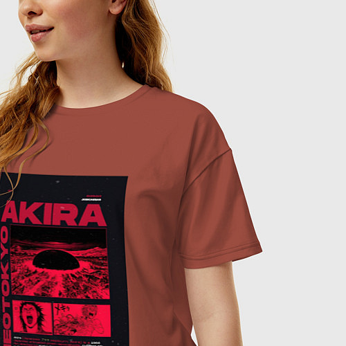 Женская футболка оверсайз Akira poster / Кирпичный – фото 3