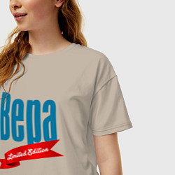 Футболка оверсайз женская Вера - limited edition, цвет: миндальный — фото 2