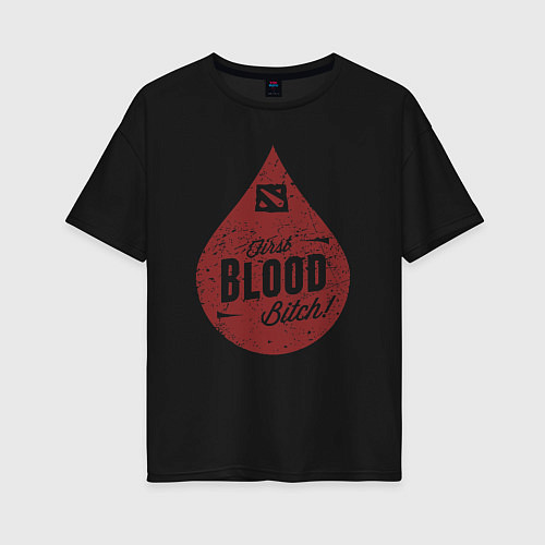 Женская футболка оверсайз Dota blood / Черный – фото 1