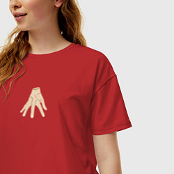 Футболка оверсайз женская Рука зомби, вещь семейки Аддамс, цвет: красный — фото 2