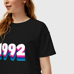 Футболка оверсайз женская Made in 1992 vintage art, цвет: черный — фото 2