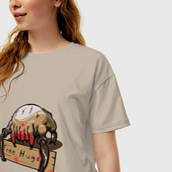 Футболка оверсайз женская Hugs from crab, цвет: миндальный — фото 2