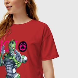 Футболка оверсайз женская C-Moon - stand of Enrico Pucci - Jojo, цвет: красный — фото 2