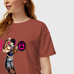 Футболка оверсайз женская Джонатан Джостар - JoJo Bizarre Adventure, цвет: кирпичный — фото 2