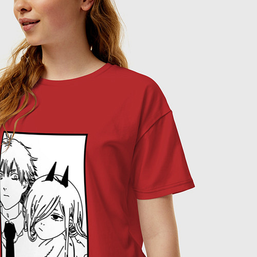 Женская футболка оверсайз Пауэр и Дэнджи / Красный – фото 3