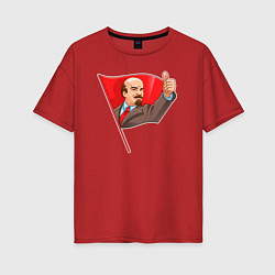 Футболка оверсайз женская Ленин одобряет, цвет: красный