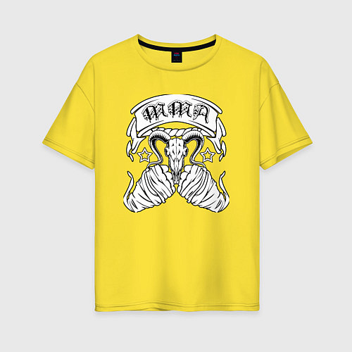 Женская футболка оверсайз ММА Кулаки / Желтый – фото 1