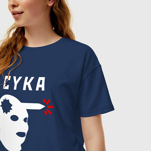 Женская футболка оверсайз CS хэдшот / Тёмно-синий – фото 3