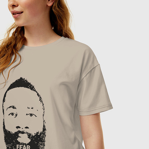 Женская футболка оверсайз Harden beard / Миндальный – фото 3
