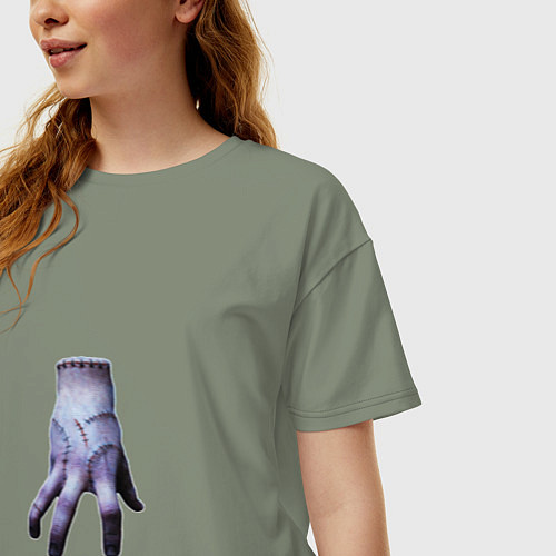 Женская футболка оверсайз Wednesday Вещь / Авокадо – фото 3