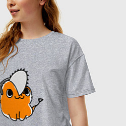 Футболка оверсайз женская Миленький почита, цвет: меланж — фото 2