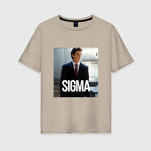 Женская футболка оверсайз Sigma - Bateman / Миндальный – фото 1